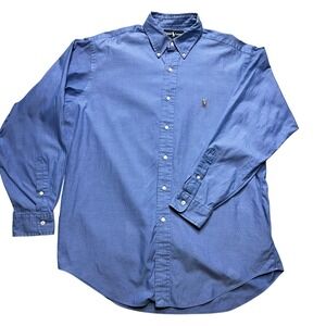 Ralph Lauren Yarmouth Shirt Mens 16-34 Blue Cotton Oxford Preppy Button Down